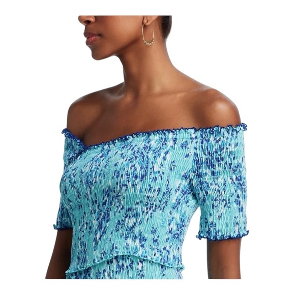 Poupette St. Barth Soledad Floral Print Smocked Mini Dress NWT - Picture 3 of 8